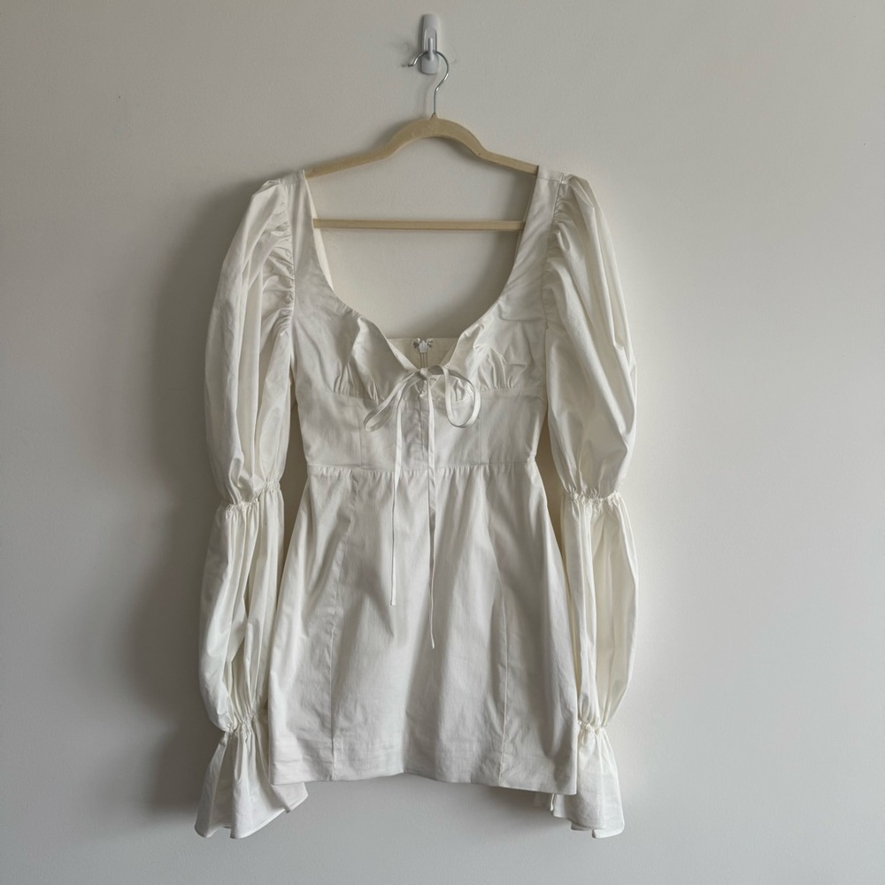 House of CB | Elsie White Puff Sleeve Corset Mini Dress ~ Medium - Picture 7 of 11